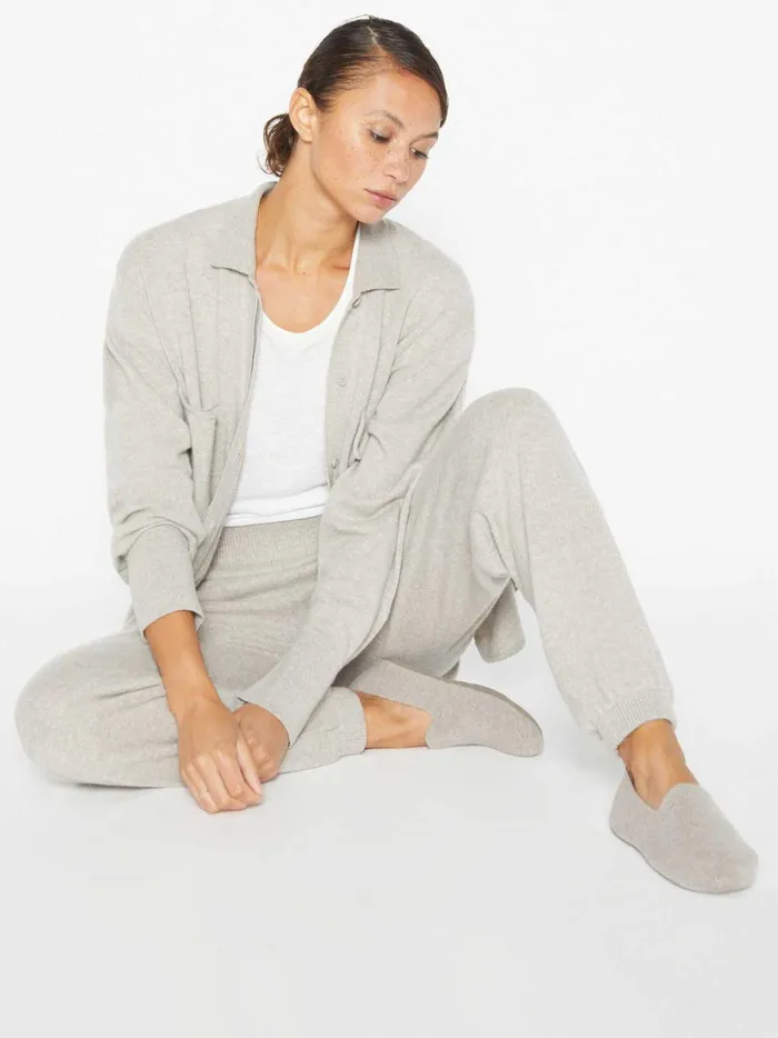 The Andre Luxe Cashmere Set Light Chia Melange Women Brochu Walker Loungewear