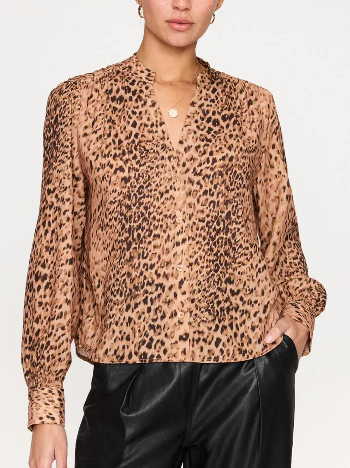 The Ember Printed Blouse Leopard Combo Women Brochu Walker Tops