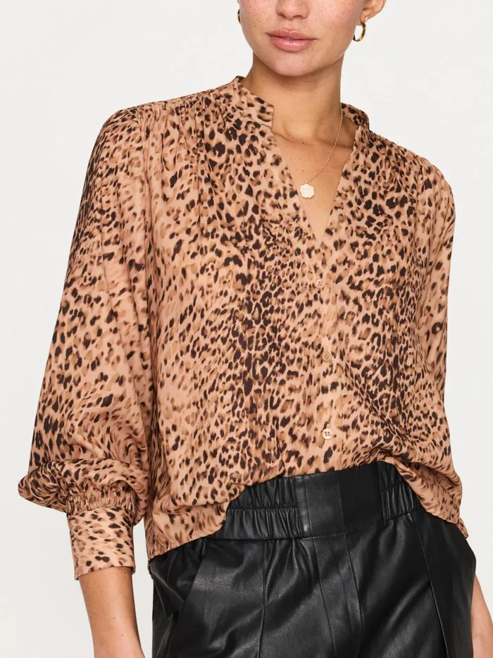The Ember Printed Blouse Leopard Combo Women Brochu Walker Tops