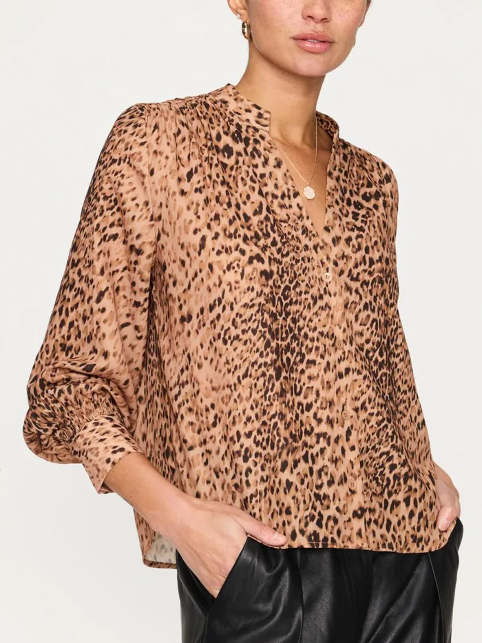 The Ember Printed Blouse Leopard Combo Women Brochu Walker Tops