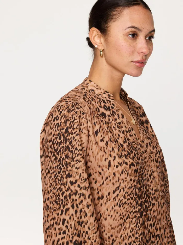 The Ember Printed Blouse Leopard Combo Women Brochu Walker Tops