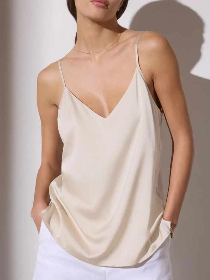 The Everyday Silk Cami Champagne Women Brochu Walker Tops