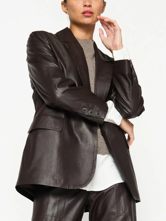 The Farley Vegan Leather Blazer Timber Women Brochu Walker Jackets and Wraps
