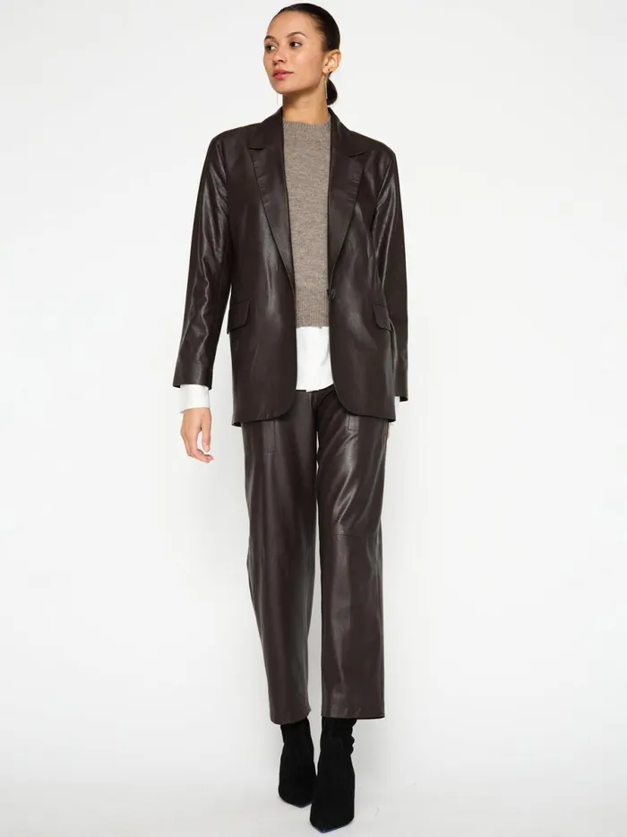 The Farley Vegan Leather Blazer Timber Women Brochu Walker Jackets and Wraps