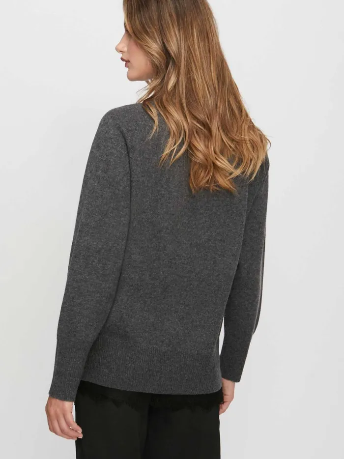 The Lace Vee Looker Pullover Dark Charcoal Melange With Black Lace Women Brochu Walker Sweaters