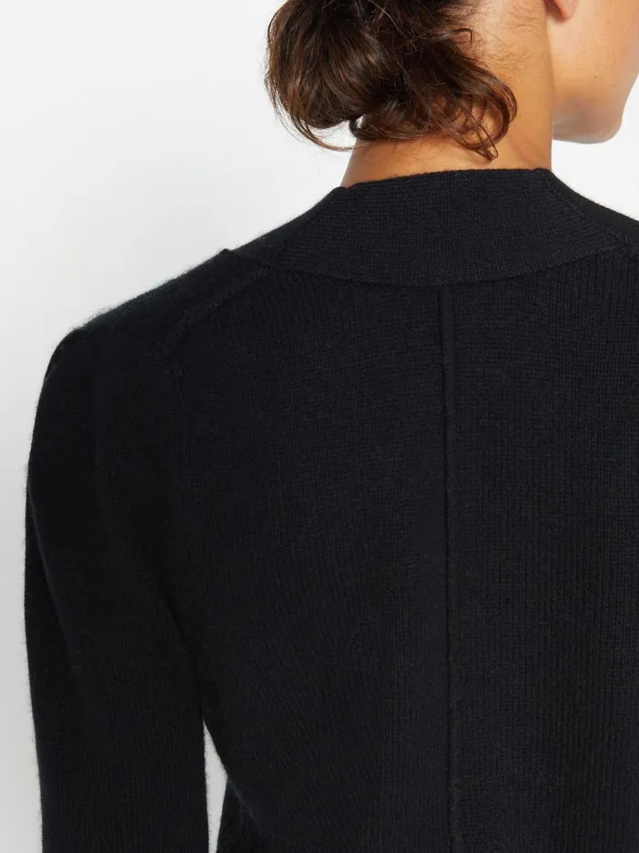 The Lucie Layered Vee Looker Black Onyx With White Underlayer Women Brochu Walker Sweaters