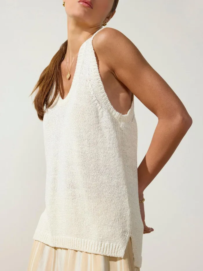 The Ona Tank Ivory Metallic Women Brochu Walker Tops