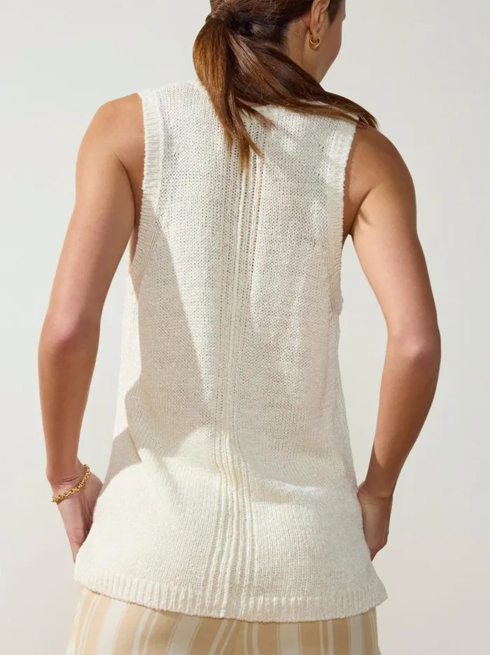The Ona Tank Ivory Metallic Women Brochu Walker Tops