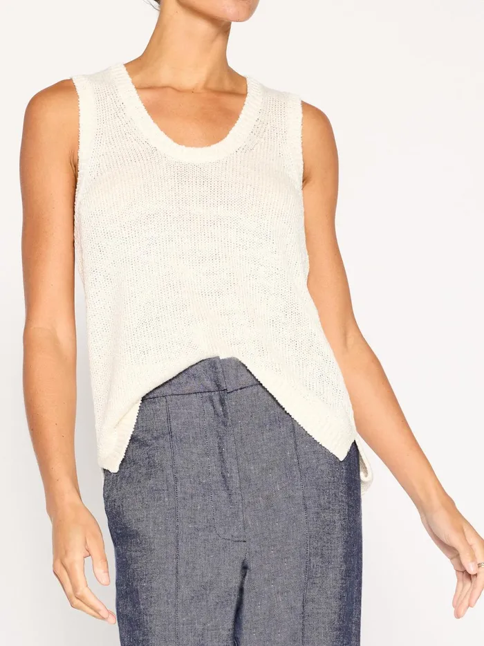 The Ona Tank Ivory Metallic Women Brochu Walker Tops