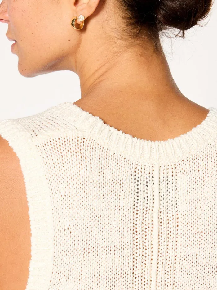 The Ona Tank Ivory Metallic Women Brochu Walker Tops