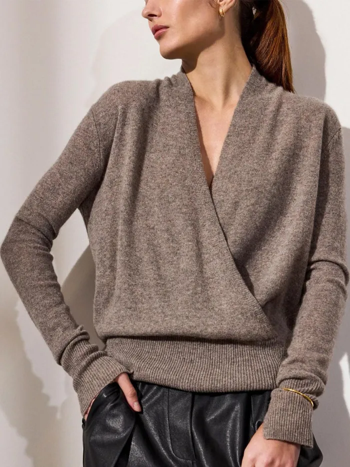 The Phinneas Wrap Otter Melange Women Brochu Walker 100 Cashmere