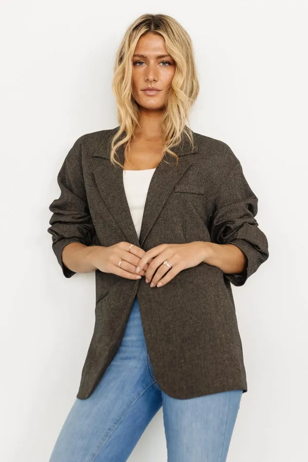 Thorpe Oversized Blazer Charcoal Women Baltic Born Outerwear