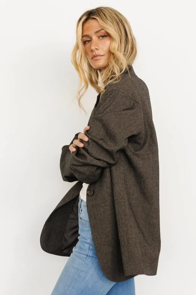 Thorpe Oversized Blazer Charcoal Women Baltic Born Outerwear