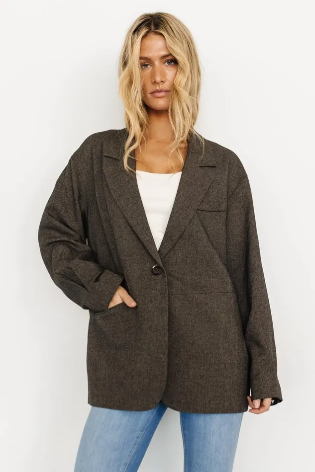 Thorpe Oversized Blazer Charcoal Women Baltic Born Outerwear