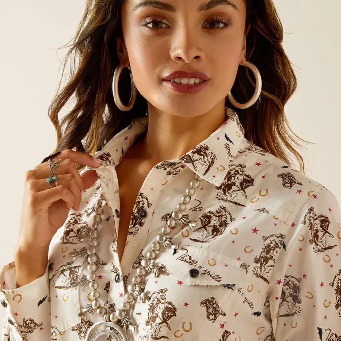 Thrills N Spills Shirt Thrilling Print Women Ariat TShirts and Tops Thrills N Spills Shirt Thrilling Print Women Ariat TShirts and Tops