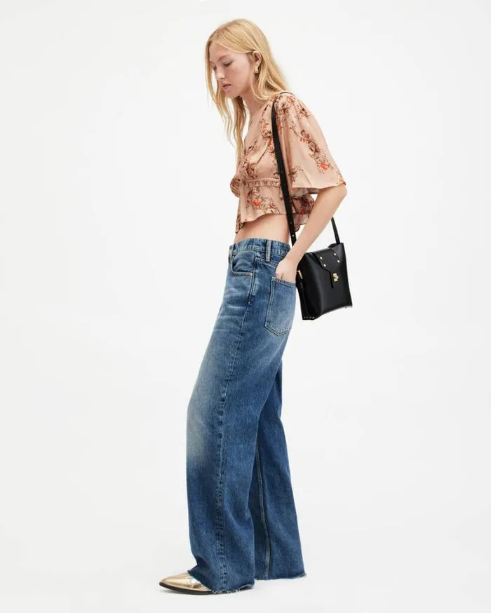 Tian Floral Print Oto Shirred Bust Top Almond Beige Women AllSaints Tops and Shirts Tian Floral Print Oto Shirred Bust Top Almond Beige Women AllSaints Tops and Shirts