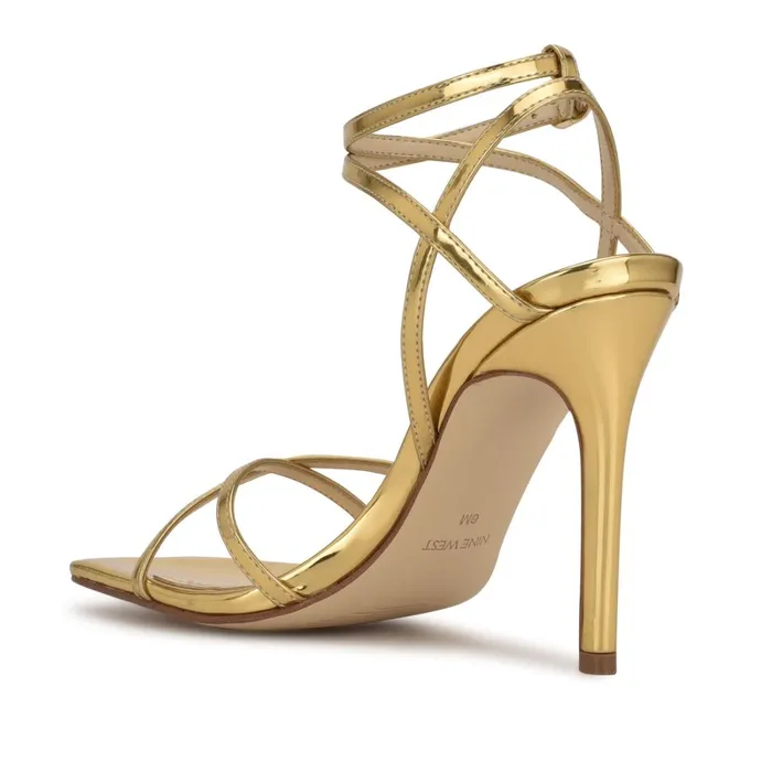 Tidle Ankle Strap Sandals Bronze Women Nine West High Heels Tidle Ankle Strap Sandals Bronze Women Nine West High Heels
