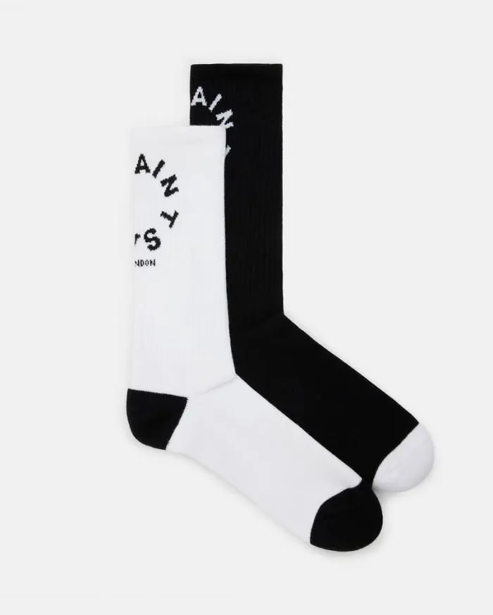 Tierra Logo Socks 2 Pack Whiteblack Men AllSaints Underwear and Socks