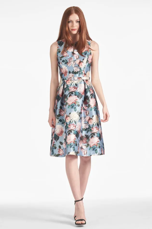 Tish Dress 8211 Ice Blue Garden Women Sachin and Babi Sleeveless