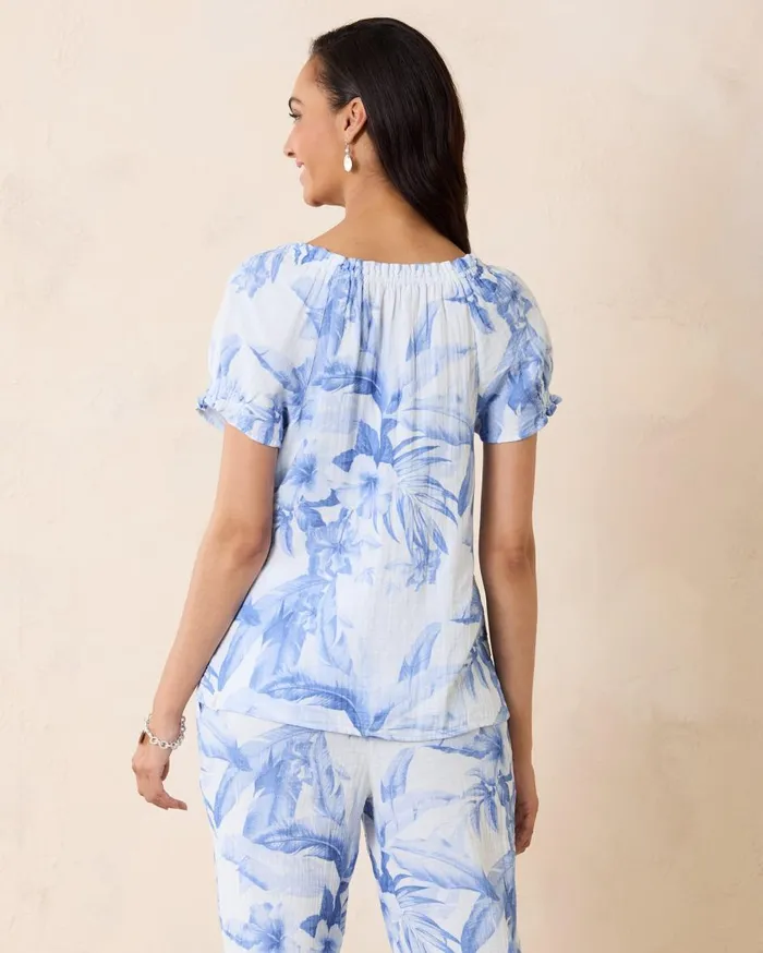 Tommy Bahama Ashby Isles Boardwalk Stripe 34Sleeve TShirt Blue Canal Women Tops and Shirts Tommy Bahama Ashby Isles Boardwalk Stripe 34Sleeve TShirt Blue Canal Women Tops and Shirts
