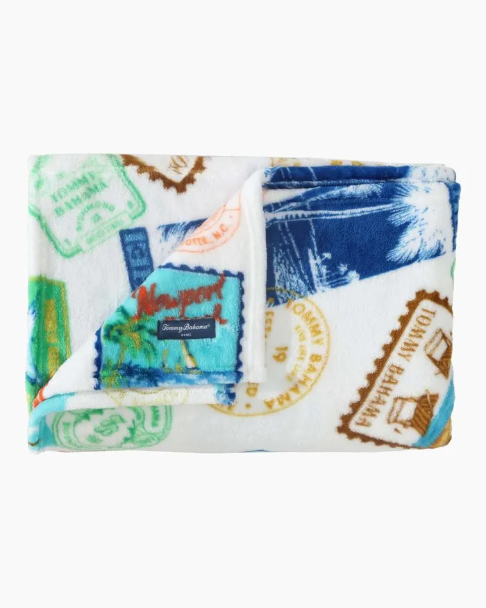 Tommy Bahama Bahama Express Reversible Fleece Throw Multicolor Beach and Home Bedding Tommy Bahama Bahama Express Reversible Fleece Throw Multicolor Beach and Home Bedding