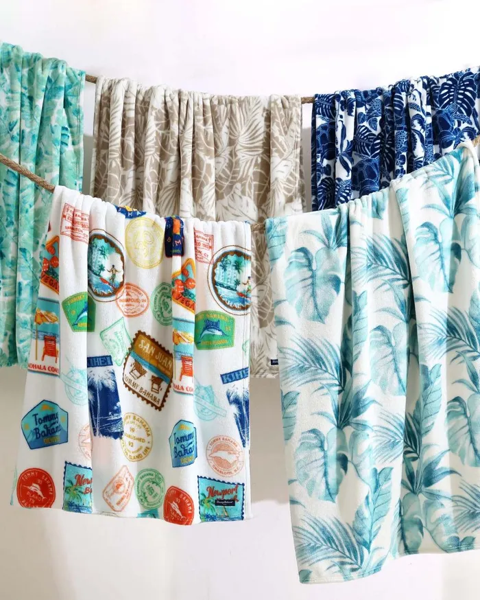 Tommy Bahama Bahama Express Reversible Fleece Throw Multicolor Beach and Home Bedding Tommy Bahama Bahama Express Reversible Fleece Throw Multicolor Beach and Home Bedding