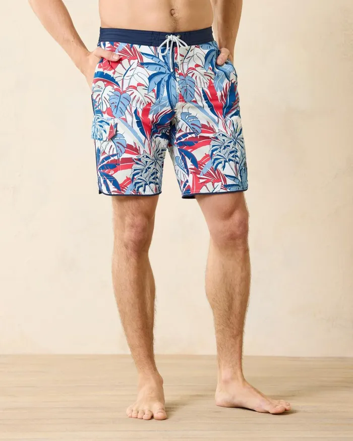 Tommy Bahama Baja Surfside Geo 9Inch Boardshorts White Men Swim and Boardshorts