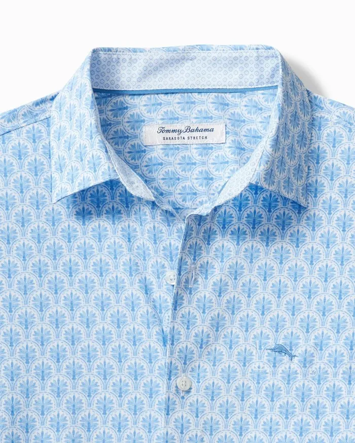 Tommy Bahama Big and Tall Sarasota Stretch Palm Tiles IslandZone Shirt Palace Blue Big and Tall Shirts Tommy Bahama Big and Tall Sarasota Stretch Palm Tiles IslandZone Shirt Palace Blue Big and Tall Shirts