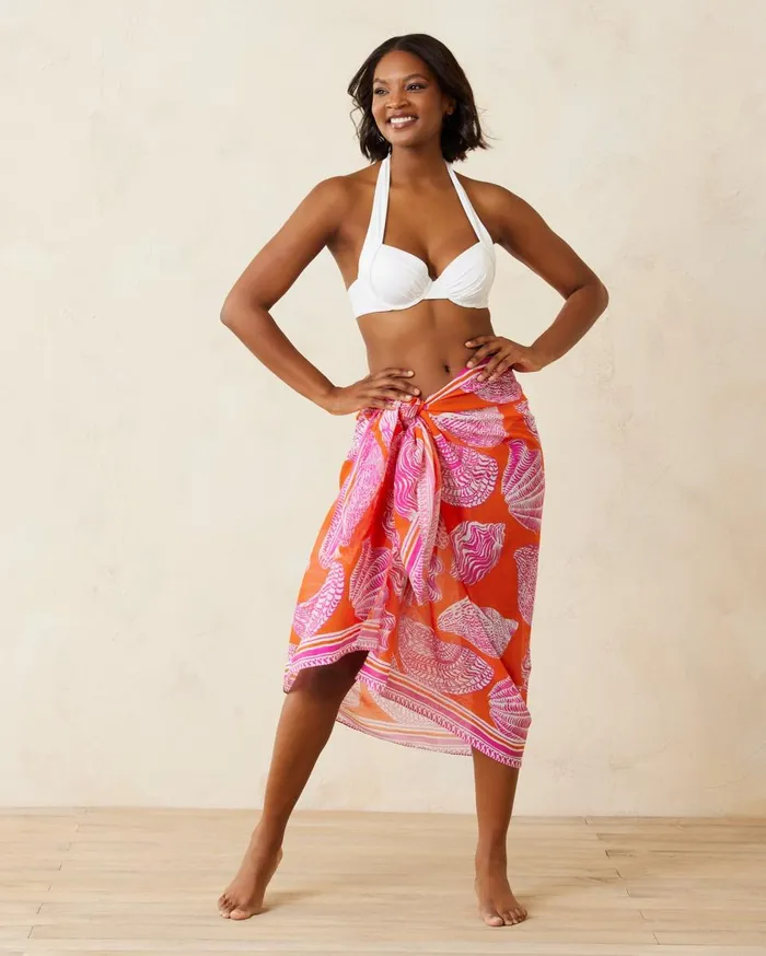 Tommy Bahama Big Shell Pareo Hibiscus Women Coverups
