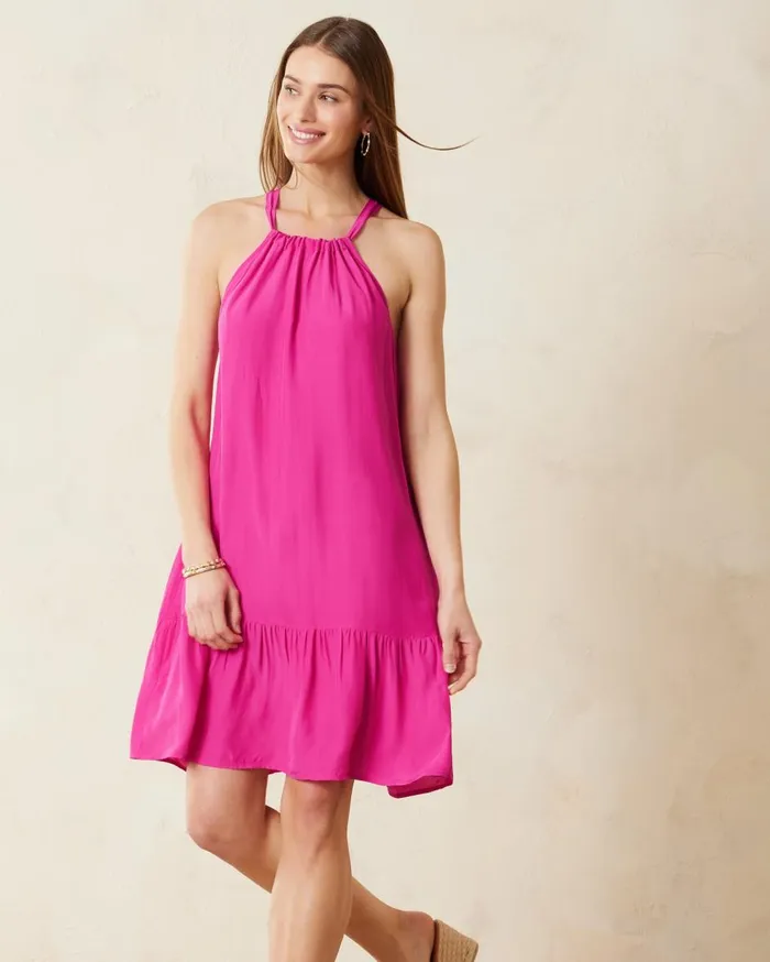 Tommy Bahama Calypso Crepe Coverup Dress Pink Maui Women Dresses