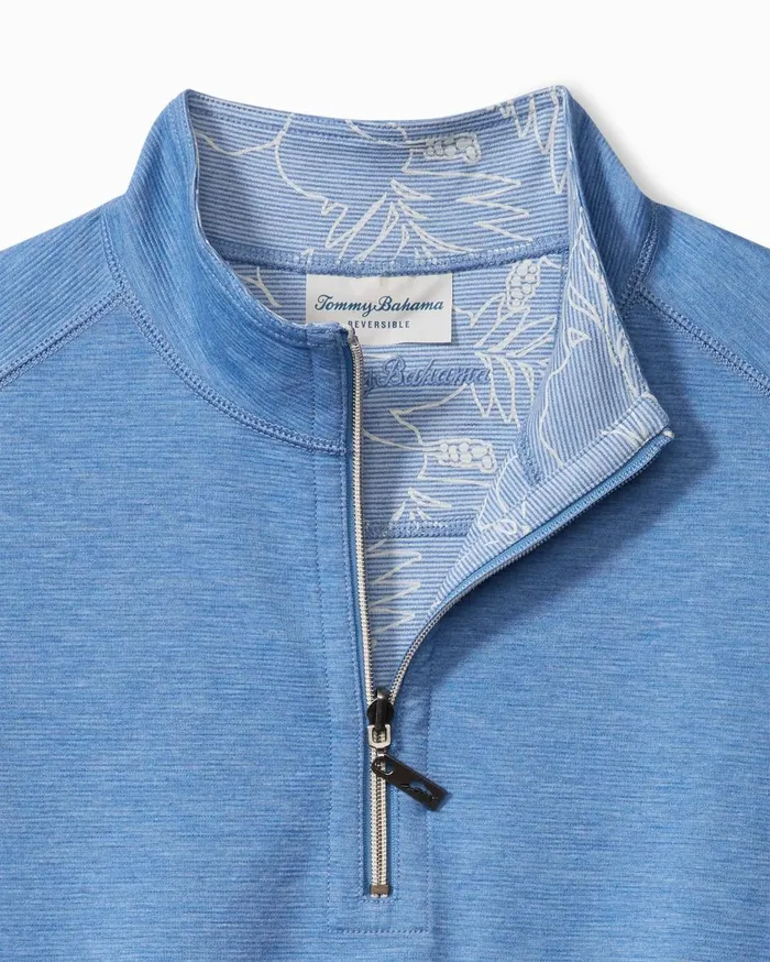 Tommy Bahama Coasta Beach Reversible HalfZip Sweatshirt Palace Blue Hthr Men Sweatshirts Tommy Bahama Coasta Beach Reversible HalfZip Sweatshirt Palace Blue Hthr Men Sweatshirts