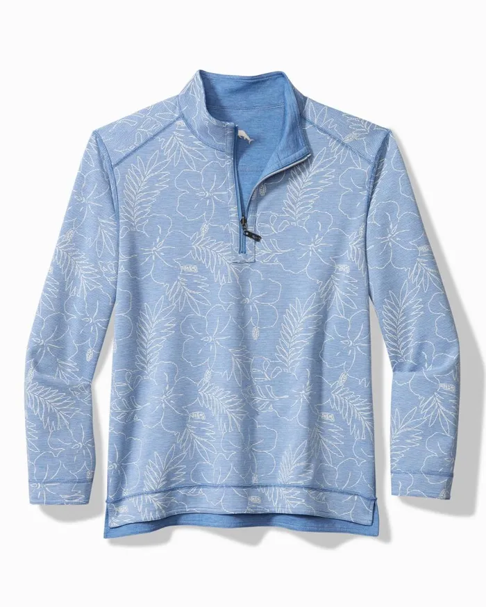 Tommy Bahama Coasta Beach Reversible HalfZip Sweatshirt Palace Blue Hthr Men Sweatshirts Tommy Bahama Coasta Beach Reversible HalfZip Sweatshirt Palace Blue Hthr Men Sweatshirts