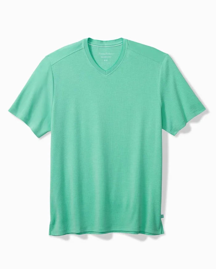 Tommy Bahama Coastal Crest IslandZone VNeck Shirt Aqua Aloha Men TShirts