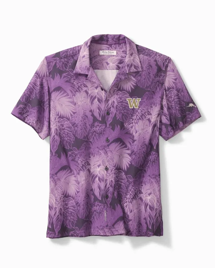 Tommy Bahama Collegiate Bahama Coast Luminescent Fronds ShortSleeve Shirt Washington Men Shirts Tommy Bahama Collegiate Bahama Coast Luminescent Fronds ShortSleeve Shirt Washington Men Shirts