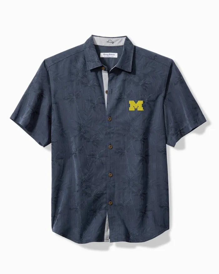 Tommy Bahama Collegiate Coconut Point Palm Vista IslandZone Camp Shirt Michigan Men Shirts Tommy Bahama Collegiate Coconut Point Palm Vista IslandZone Camp Shirt Michigan Men Shirts