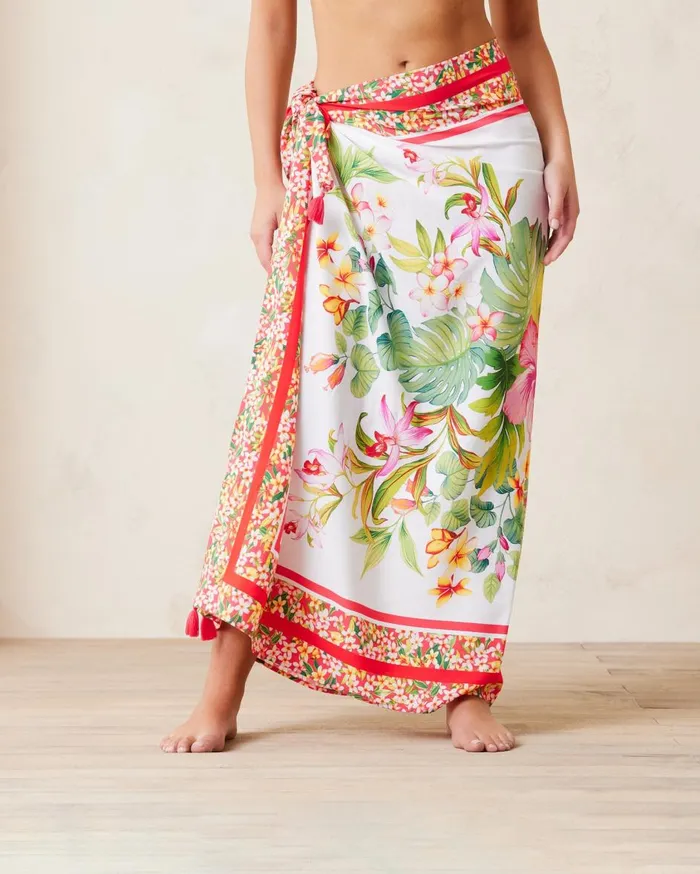 Tommy Bahama Flora Pareo White Women Coverups Tommy Bahama Flora Pareo White Women Coverups