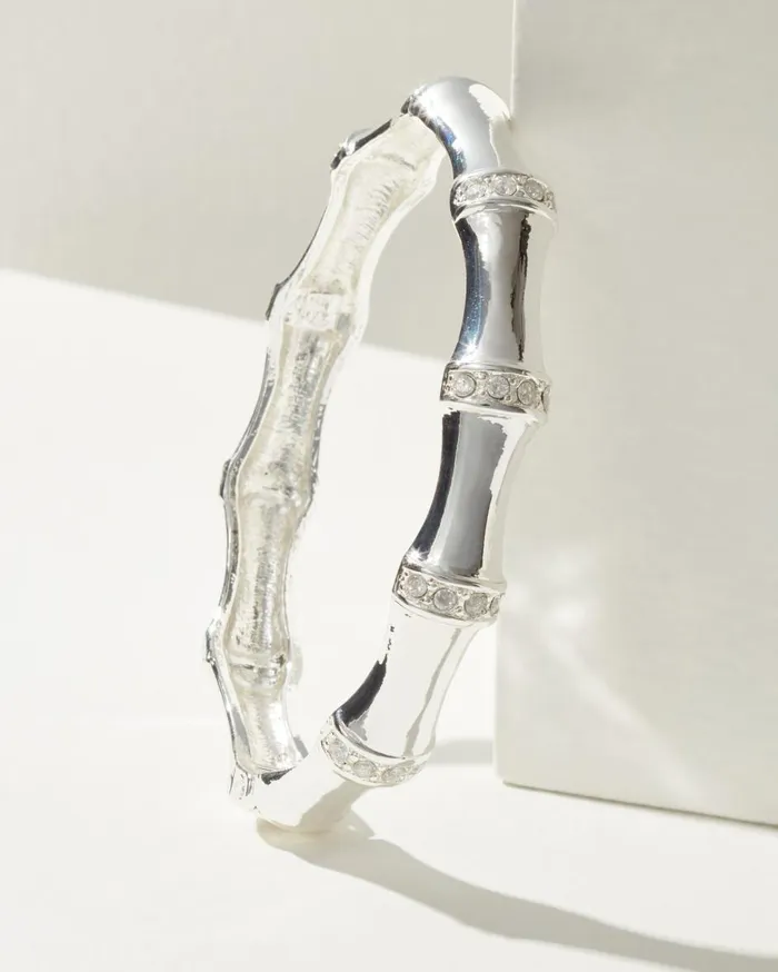 Tommy Bahama Island Essence Bamboo Bangle Bracelet Silver Women Jewelry Collections