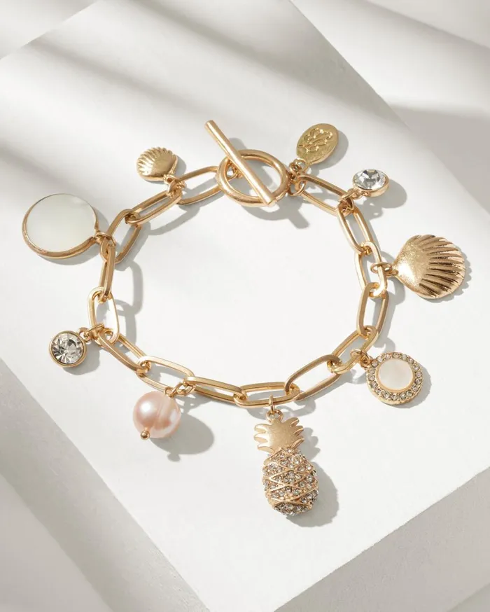 Tommy Bahama Island Essence MultiCharm Bracelet Gold Women Jewelry Collections