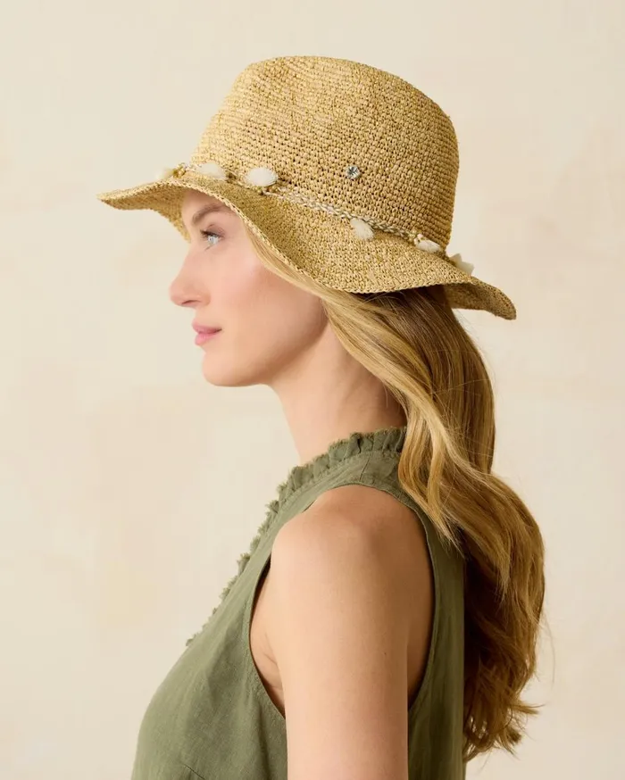 Tommy Bahama Jovanna Stripe Hat Florawhitegrigiosalmon Women Hats and Caps Tommy Bahama Jovanna Stripe Hat Florawhitegrigiosalmon Women Hats and Caps