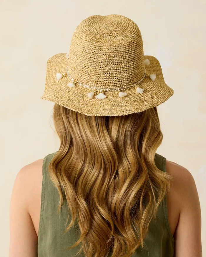 Tommy Bahama Jovanna Stripe Hat Florawhitegrigiosalmon Women Hats and Caps Tommy Bahama Jovanna Stripe Hat Florawhitegrigiosalmon Women Hats and Caps