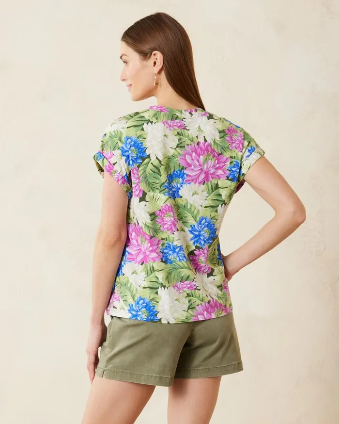 Tommy Bahama Kauai Lush Lotus VNeck TShirt Banana Leaves Women Tops and Shirts Tommy Bahama Kauai Lush Lotus VNeck TShirt Banana Leaves Women Tops and Shirts