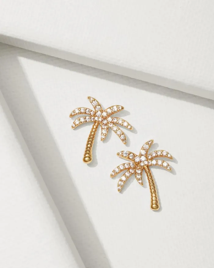 Tommy Bahama Kihei Collection Palm Tree Stud Earrings Gold Women Jewelry Collections