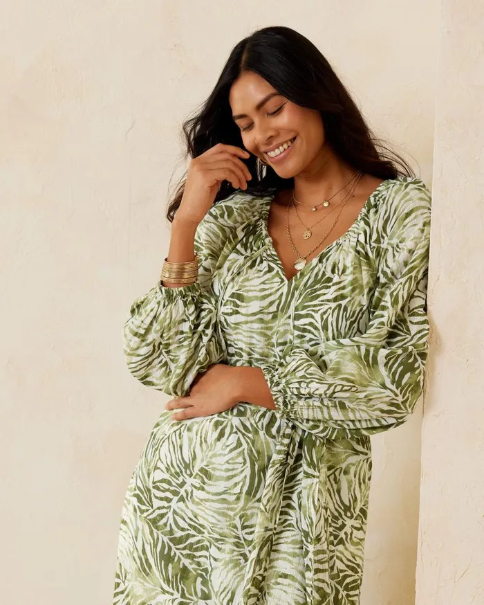 Tommy Bahama Monstera Mirage Maxi Dress Tea Leaf Women Dresses Tommy Bahama Monstera Mirage Maxi Dress Tea Leaf Women Dresses