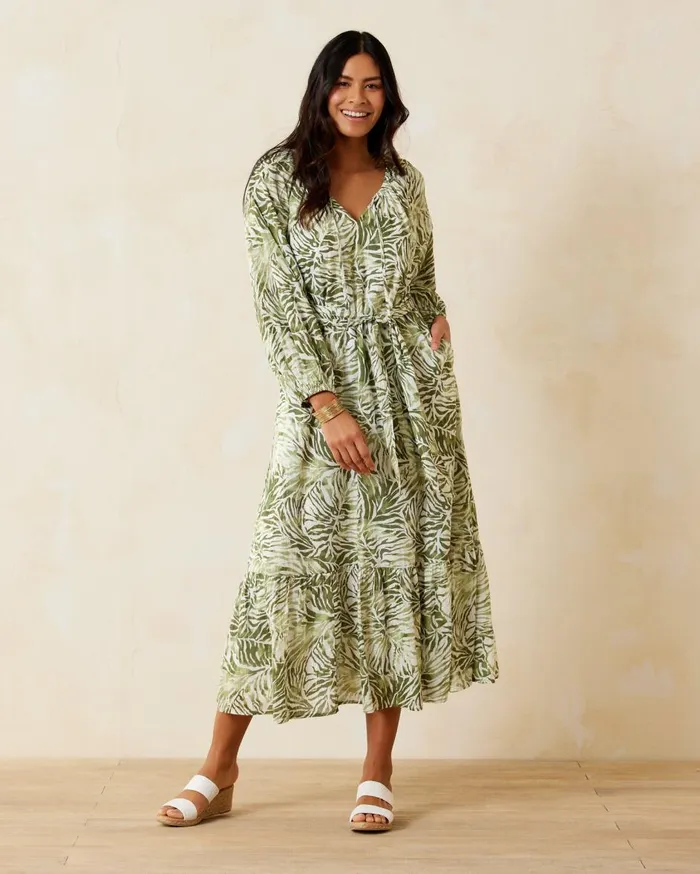 Tommy Bahama Monstera Mirage Maxi Dress Tea Leaf Women Dresses Tommy Bahama Monstera Mirage Maxi Dress Tea Leaf Women Dresses