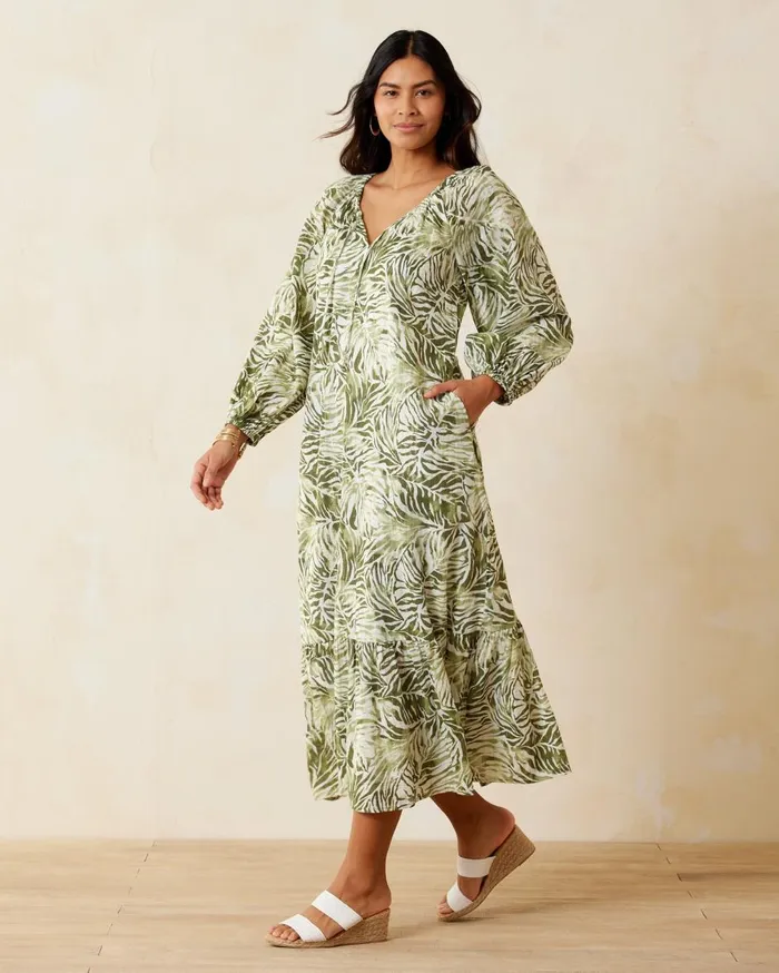 Tommy Bahama Monstera Mirage Maxi Dress Tea Leaf Women Dresses Tommy Bahama Monstera Mirage Maxi Dress Tea Leaf Women Dresses