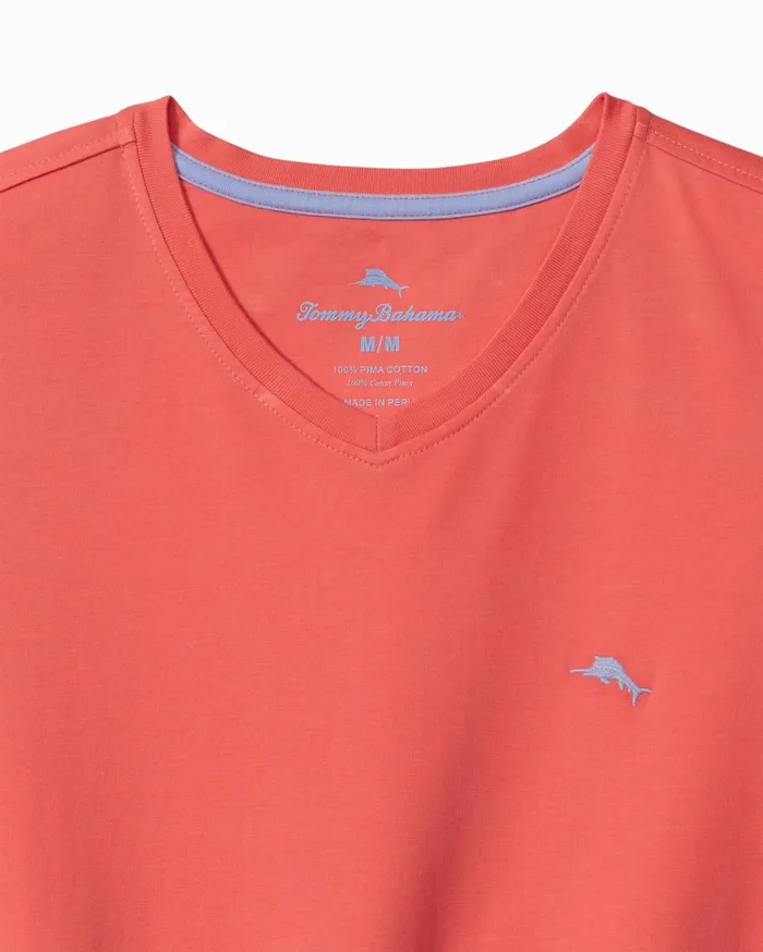 Tommy Bahama New Bali Skyline VNeck TShirt Dubarry Coral Men TShirts Tommy Bahama New Bali Skyline VNeck TShirt Dubarry Coral Men TShirts