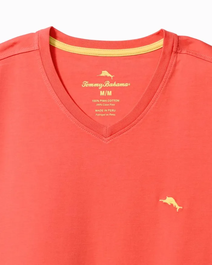 Tommy Bahama New Bali Skyline VNeck TShirt Dubarry Coral Men TShirts Tommy Bahama New Bali Skyline VNeck TShirt Dubarry Coral Men TShirts