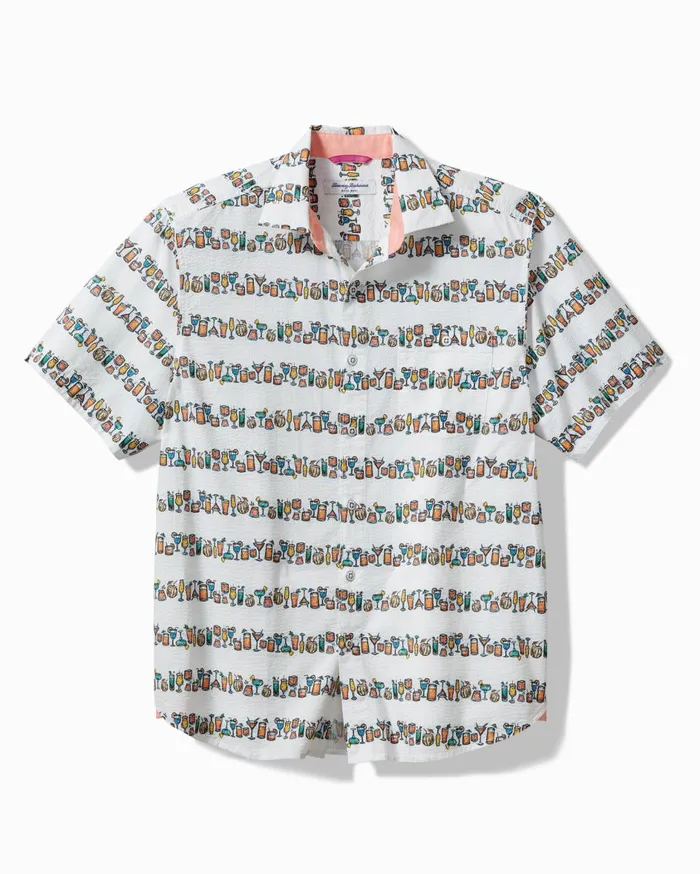 Tommy Bahama Nova Wave Down The Hatch ShortSleeve Shirt White Men Shirts