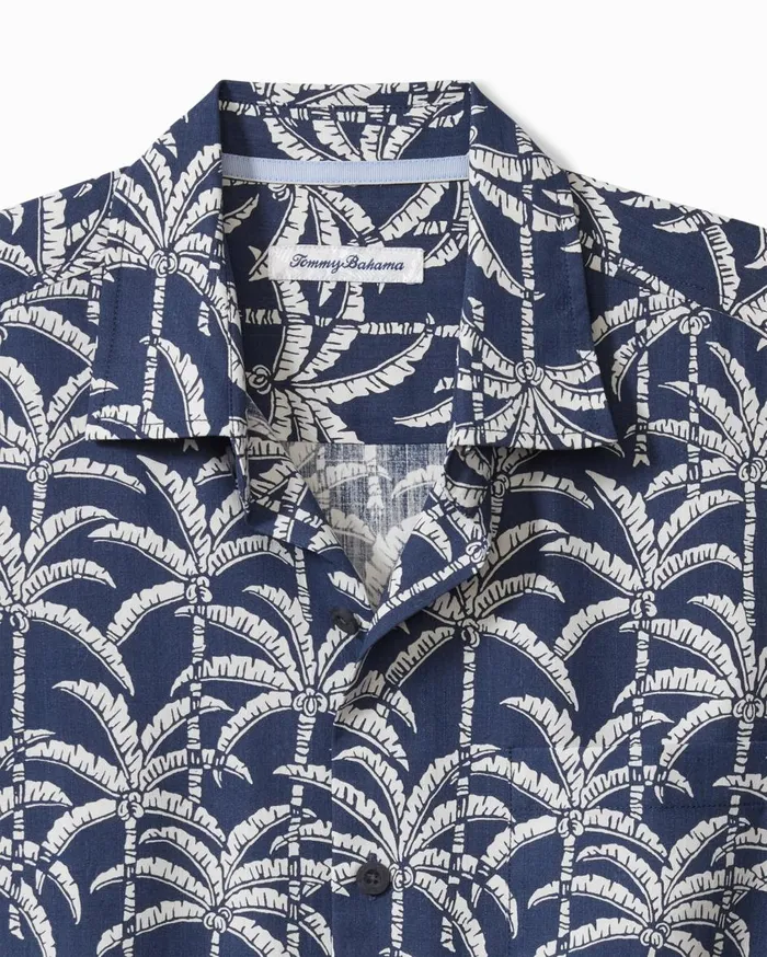 Tommy Bahama Palm Party IslandZone SilkBlend Camp Shirt Bering Blue Men Shirts Tommy Bahama Palm Party IslandZone SilkBlend Camp Shirt Bering Blue Men Shirts