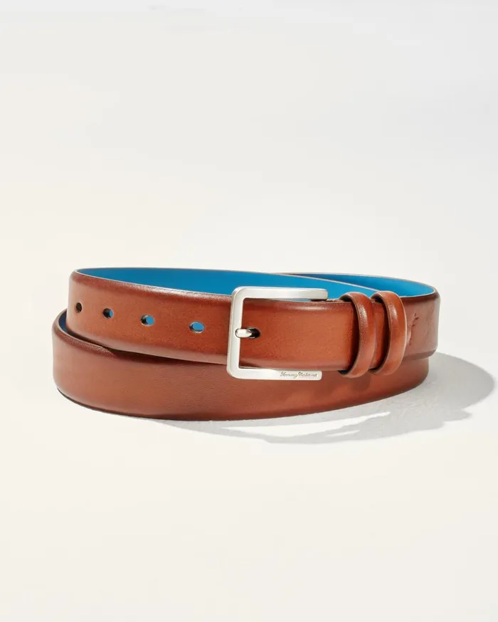 Tommy Bahama Perforated Rubberized Performance Belt Black Men Belts